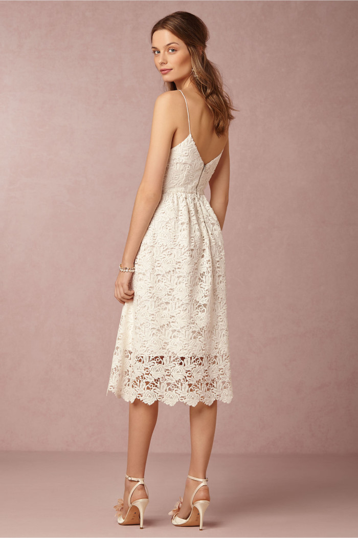 Short lace dress for a beach wedding by BHLDN