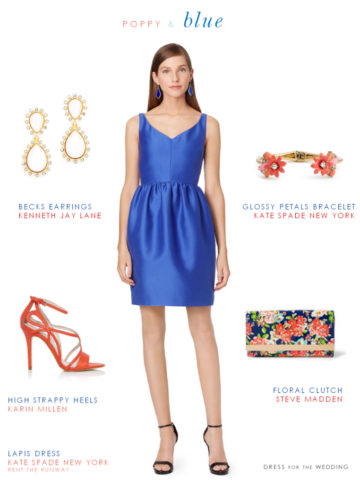 Wedding Guest Look Poppy Red and Bright Blue