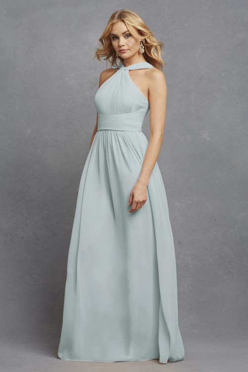 Romantic halter style bridesmaid dress | Hayley by Donna Morgan