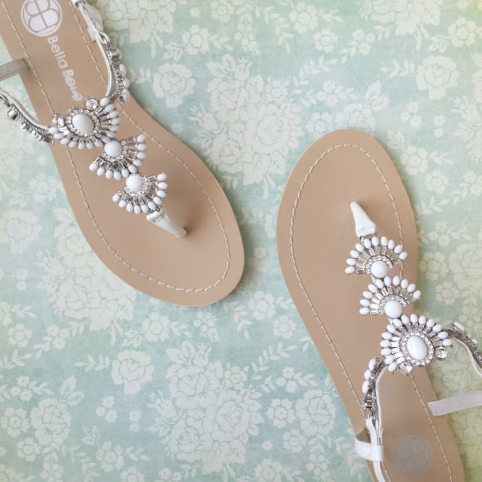 Something Blue Sandals for Beach Weddings from BellaBelleShoe on Etsy