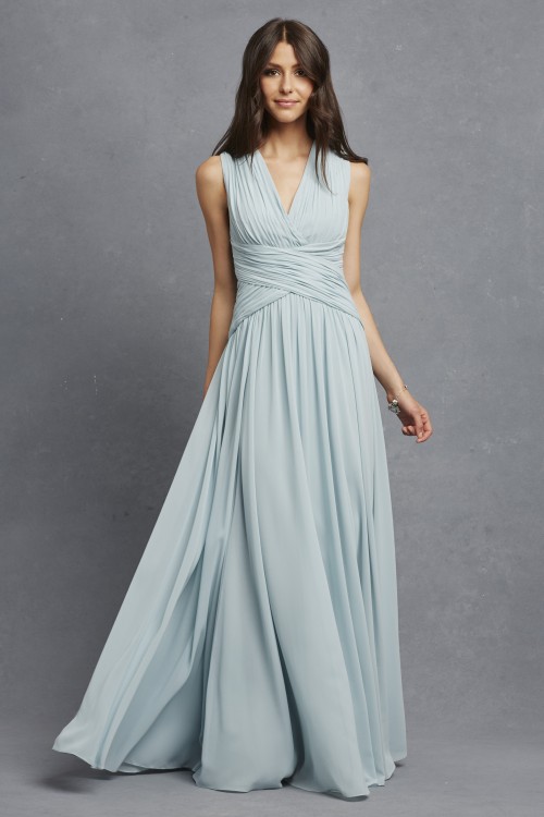 Flowy bridesmaid dress | Paloma in Bella Blue by Donna Morgan