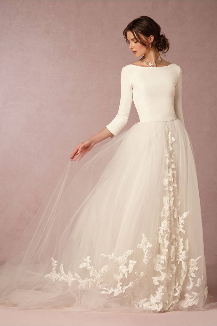 Long sleeve wedding gown| Grace Gown from BHLDN
