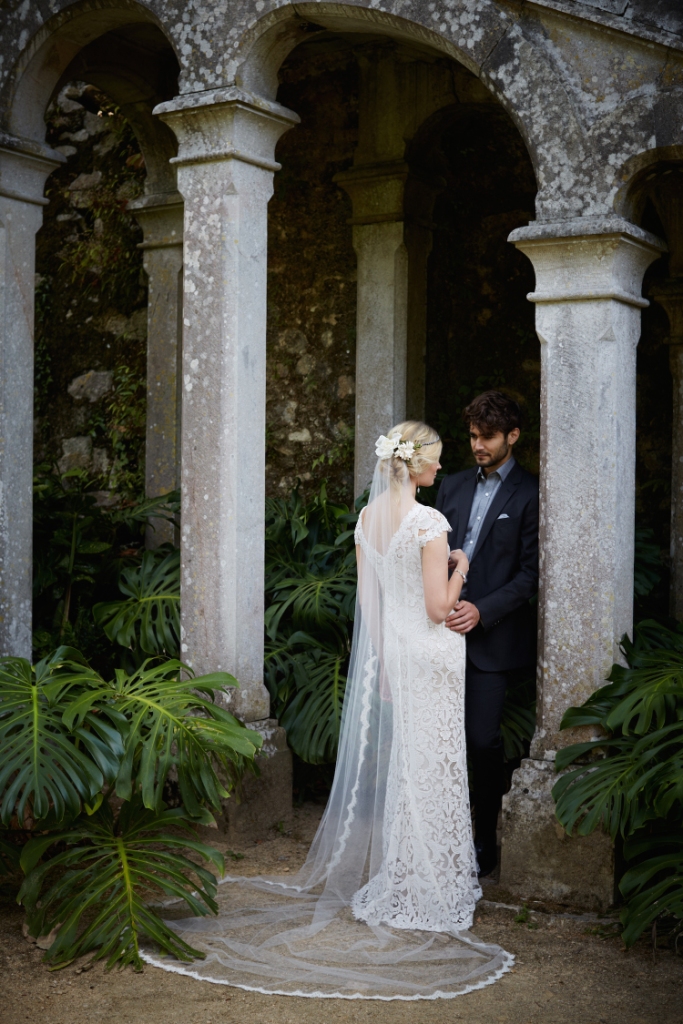 August gown and long veil | BHLDN Fall 2015 wedding dresses