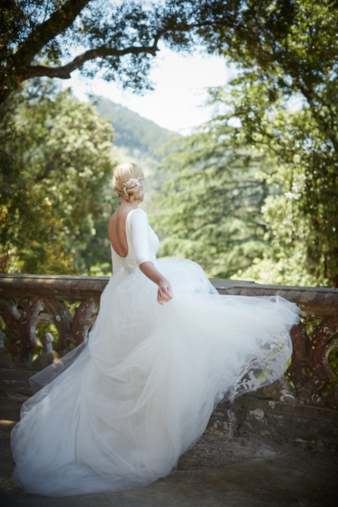 Full tulle wedding dress with long sleeves | BHLDN