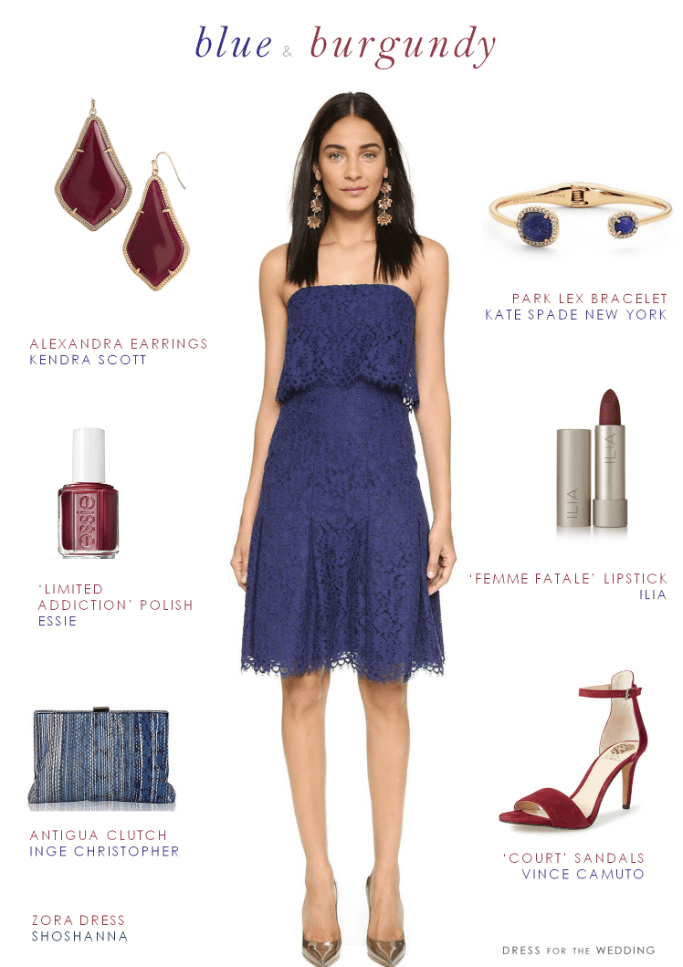 burgundy and navy blue dress