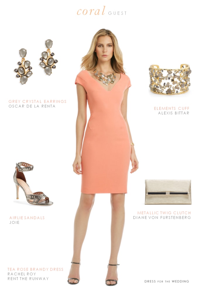 coral cocktail dress