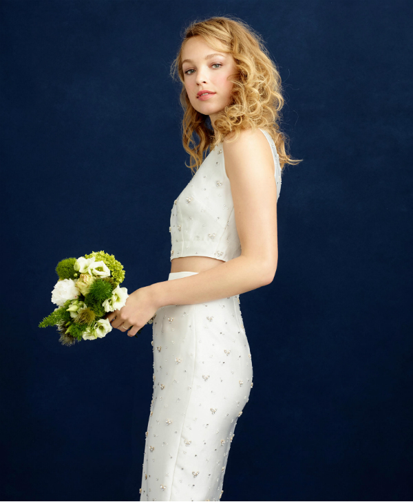 crop top short wedding dress