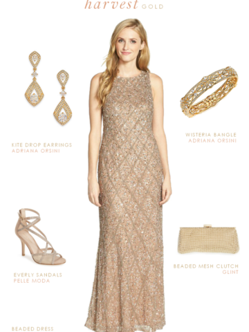 neutral beaded gown for mother of the bride