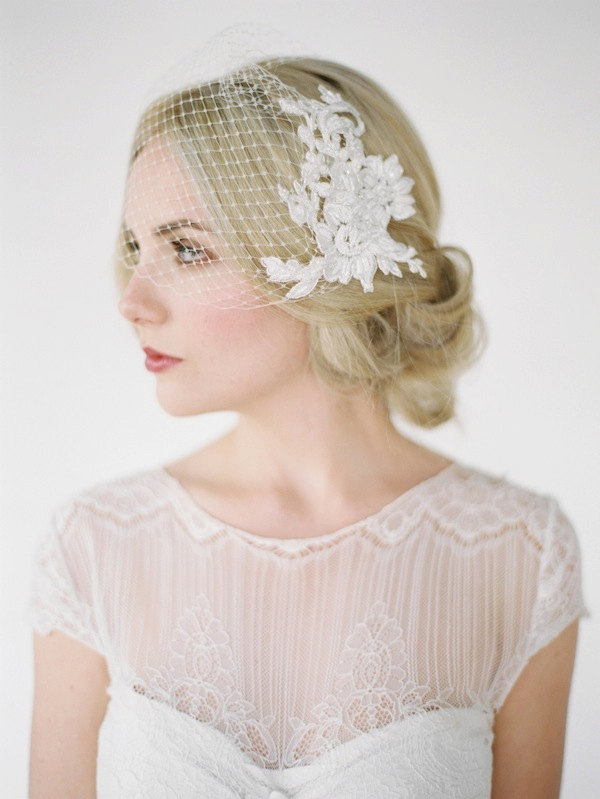 Leila Lace Birdcage Veil by Percy Handmade | Jarred Tyers Photography