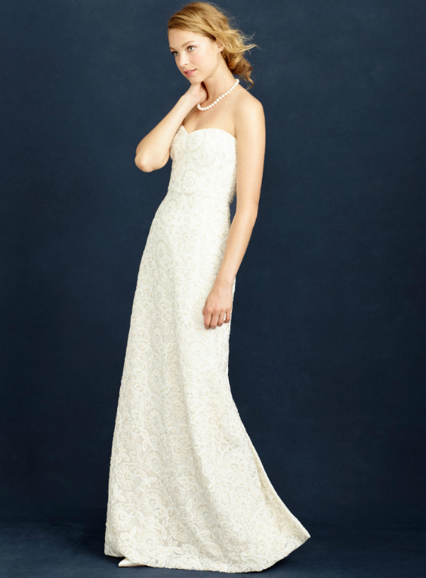 strapless jcrew embellished wedding dress