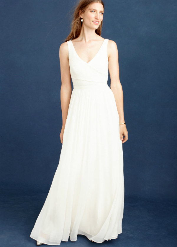 vneck simple wedding dress