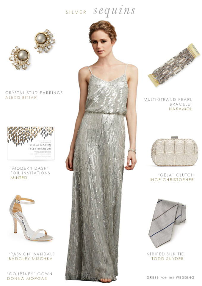 Silver sequin gown