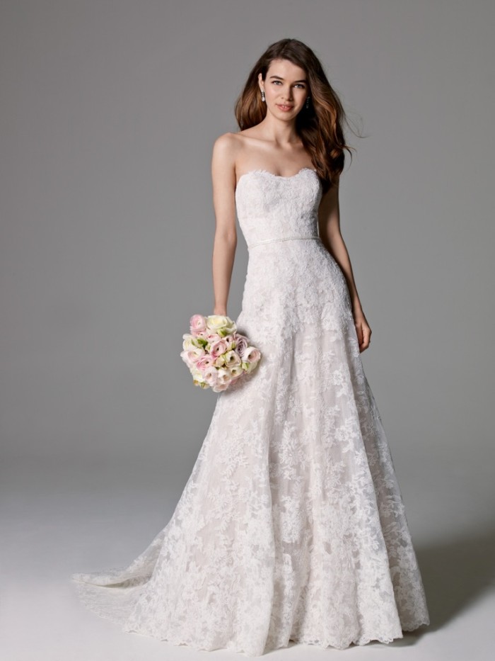 Lace strapless gown Adair by Watters