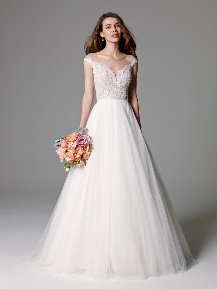 Off the shoulder wedding dress | 'Skye' by Watters