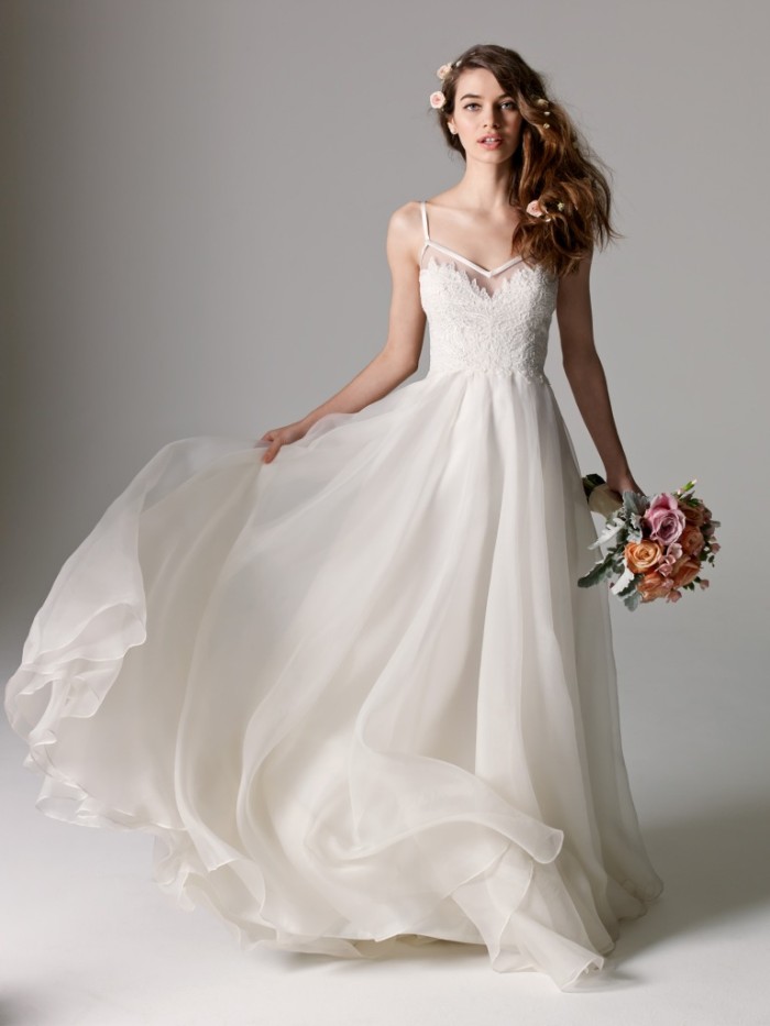 Organza wedding dress with straps 'Kai' by Watters