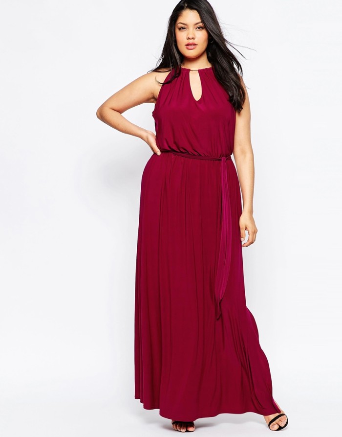 Burgundy keyhole maxi dress | Fall wedding guest outfits