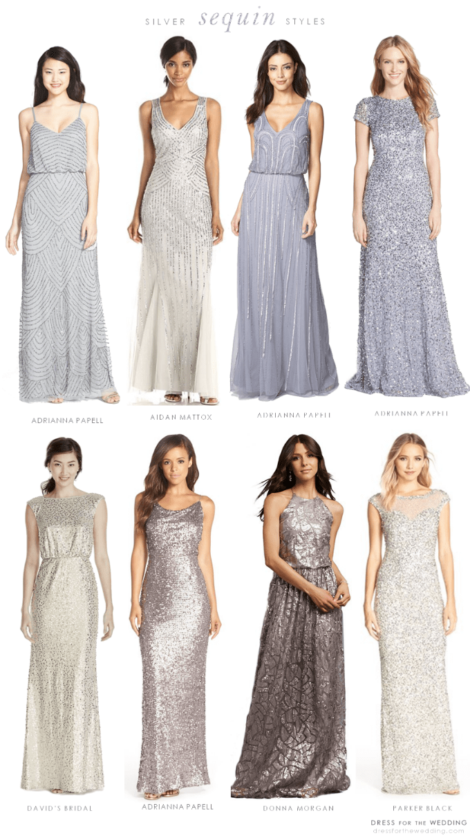 Silver Sequin Bridesmaid Dresses
