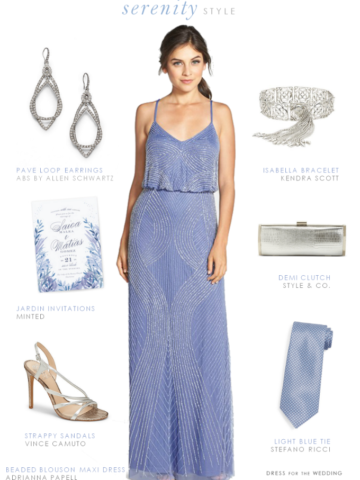 Beaded light blue maxi dress