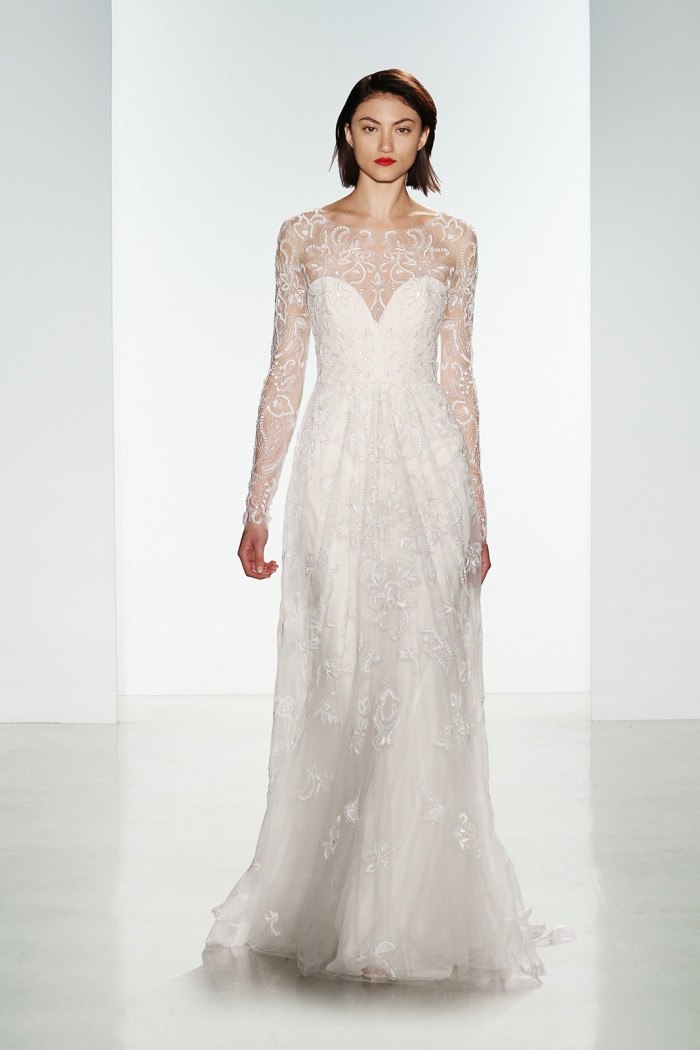  Long sleeve wedding dress with sheer sleeves | Cole by Amsale 