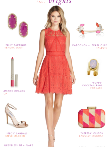 Coral lace dress