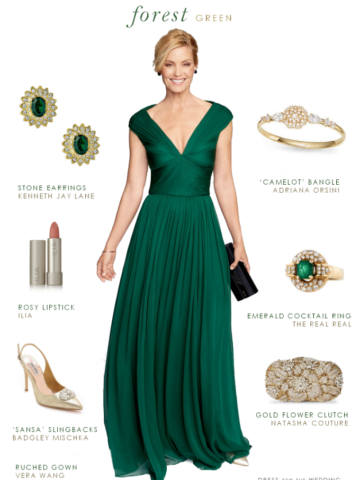 Dark green evening gown | Emerald green dress