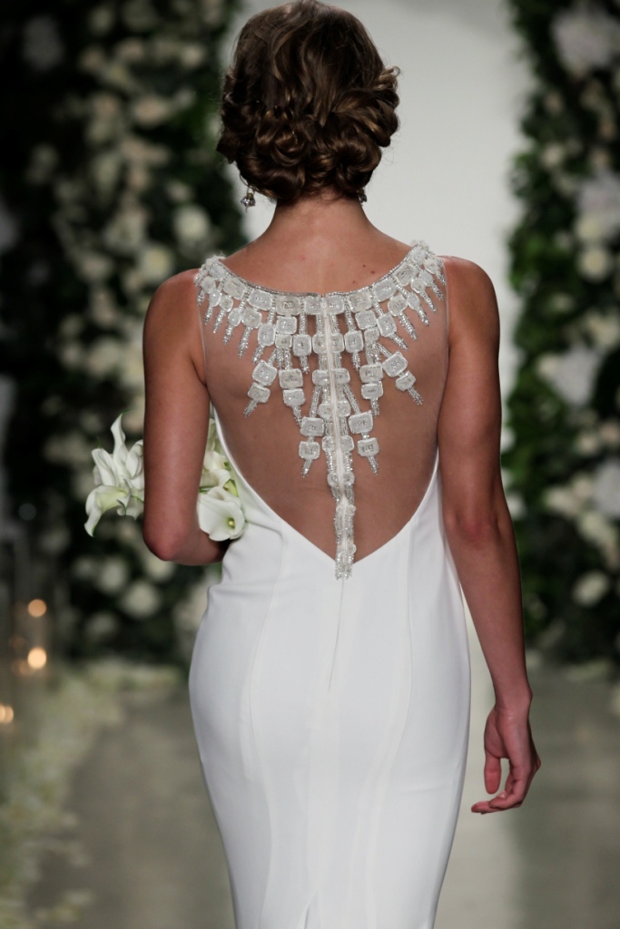 Stunning embellished back detail| Anne Barge Wedding Dresses Fall 2016 | Photo by Dan Lecca