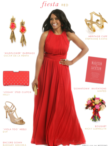 Red gown for a wedding | Fiesta Red Wedding Style