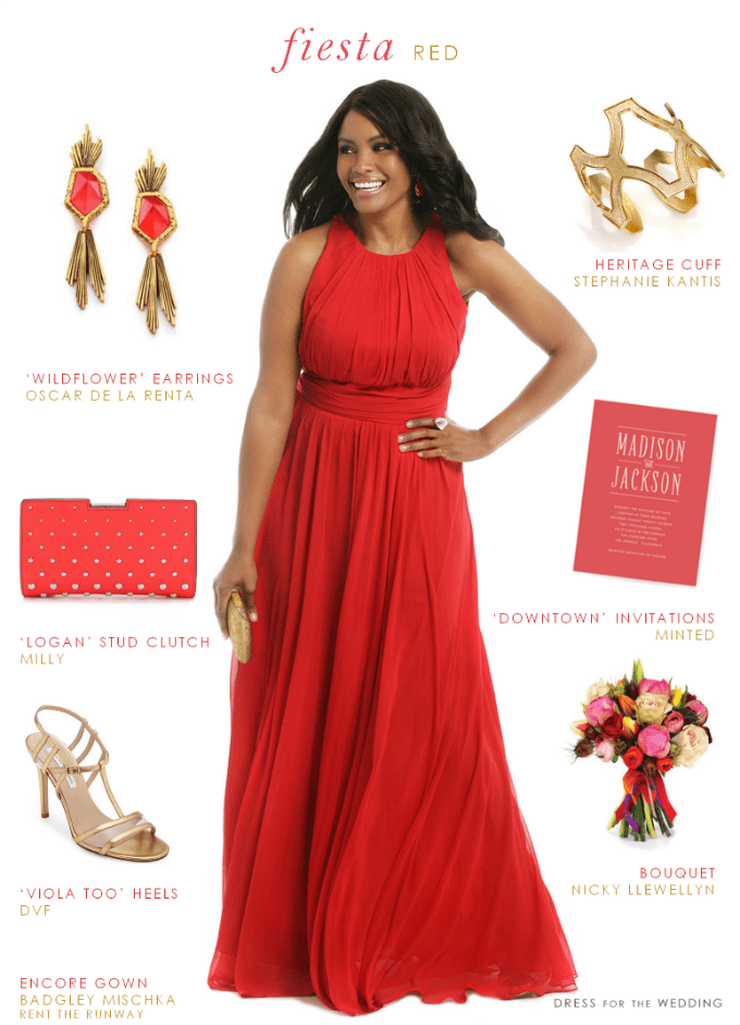 red wedding guest dress