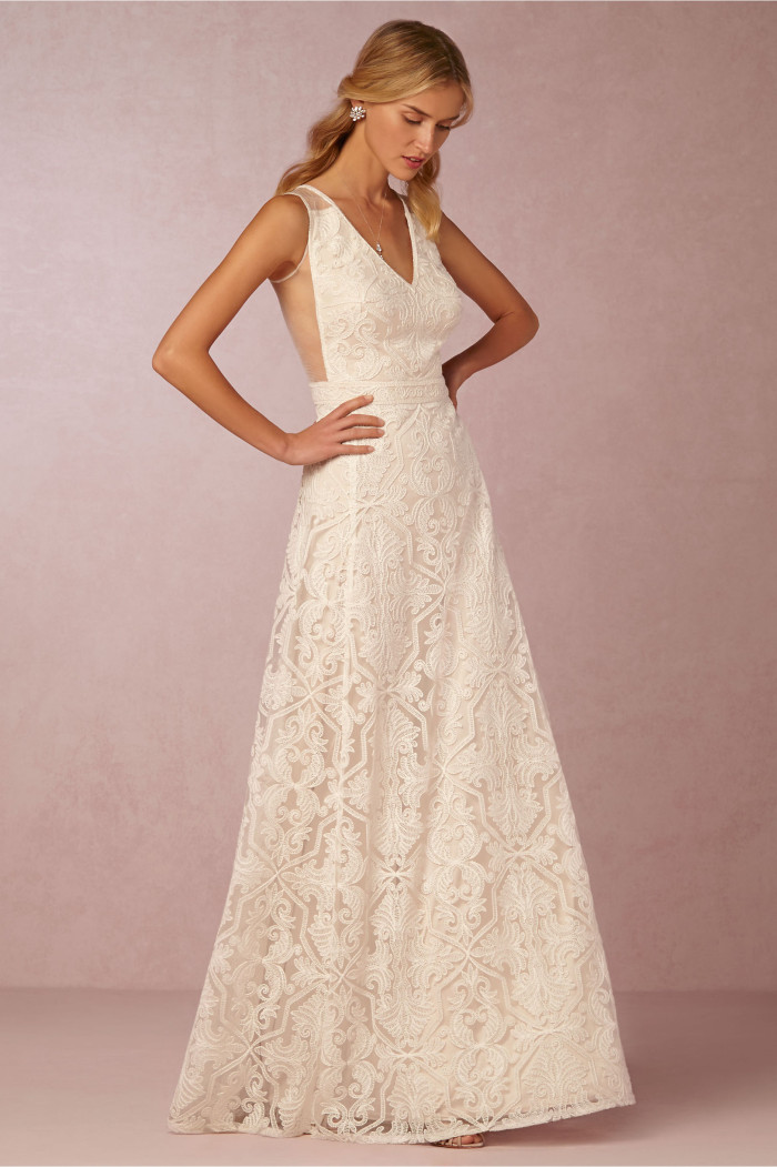 Lace wedding dress with cut out side 'Pendelton' Gown by BHLDN