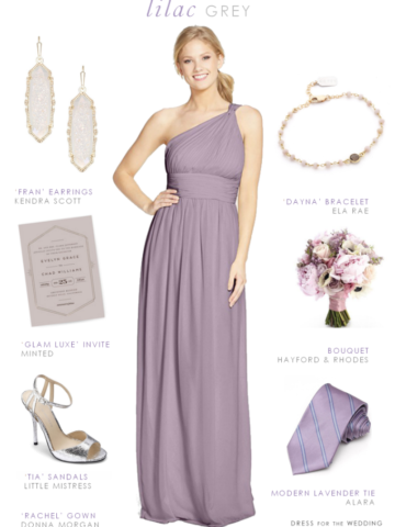 Lilac gray bridesmaid dress by Donna Morgan from Nordstrom