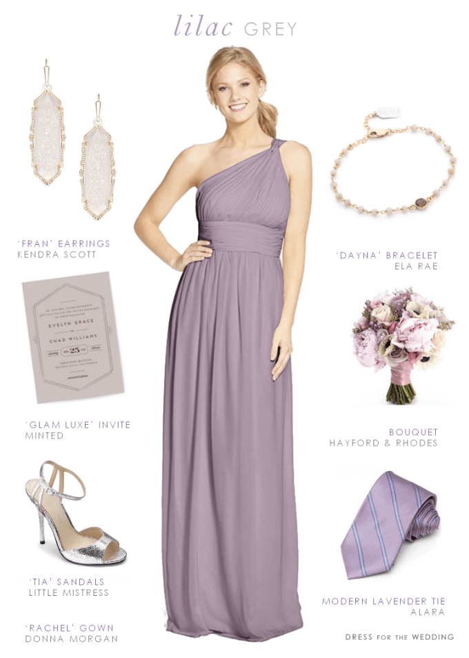 grey purple bridesmaid dress