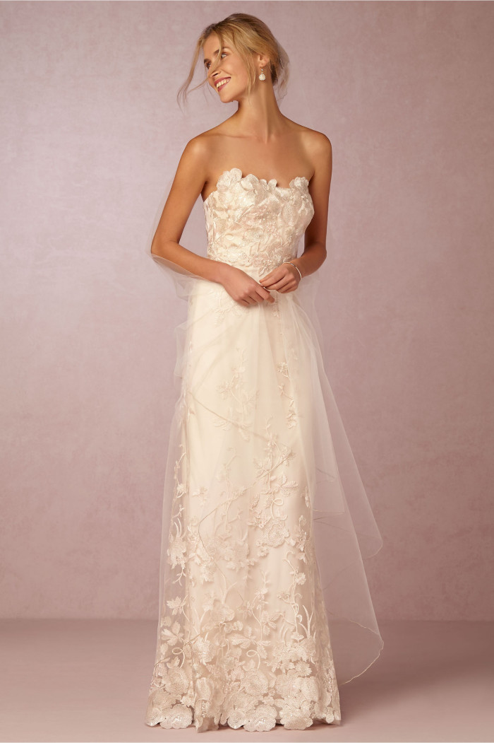 'Mirella' Gown Strapless wedding dress by BHLDN created by Marchesa