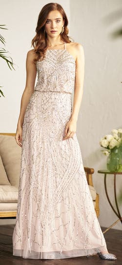 Blush sequin halter gown