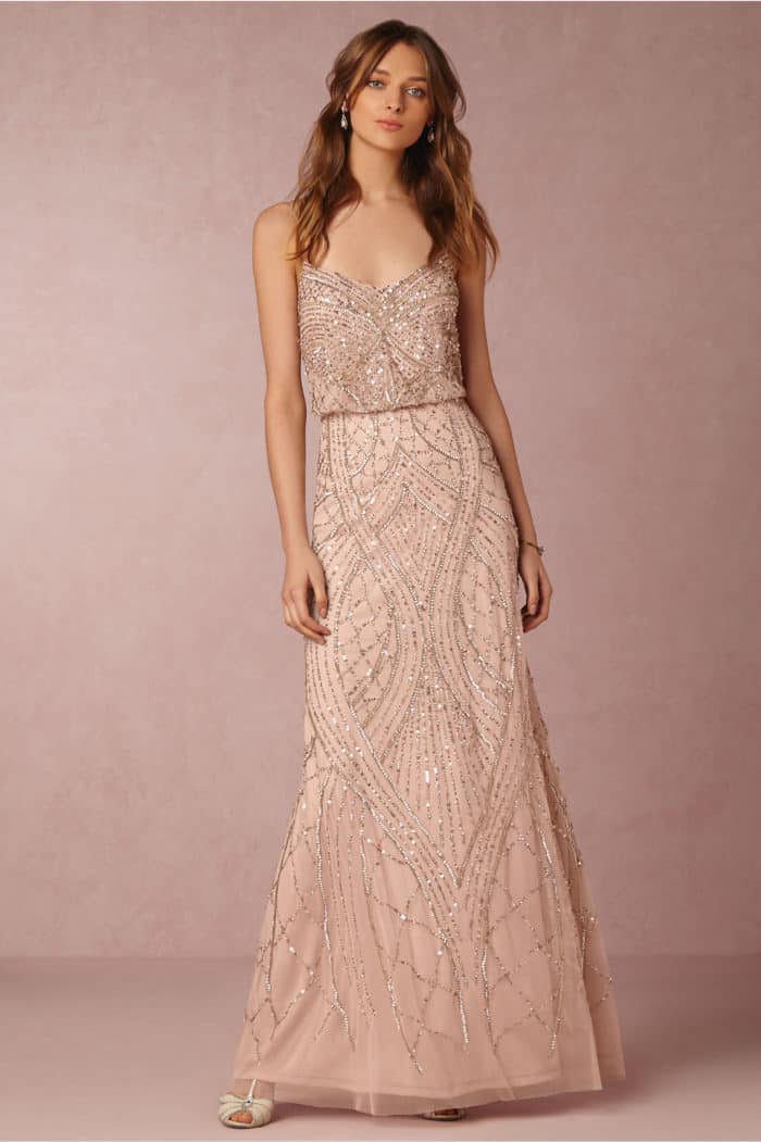  Rose  Gold  Sequin Bridesmaid  Dress 