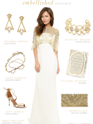 Wedding dress with gold embellishment