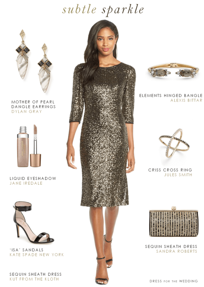 sequin wedding guest dress