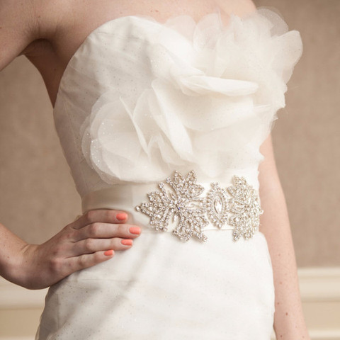 Crystal bridal sash for rent from Happily Ever Borrowed