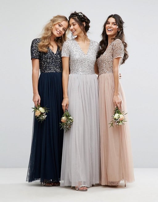 sequin top affordable bridesmaid dresses