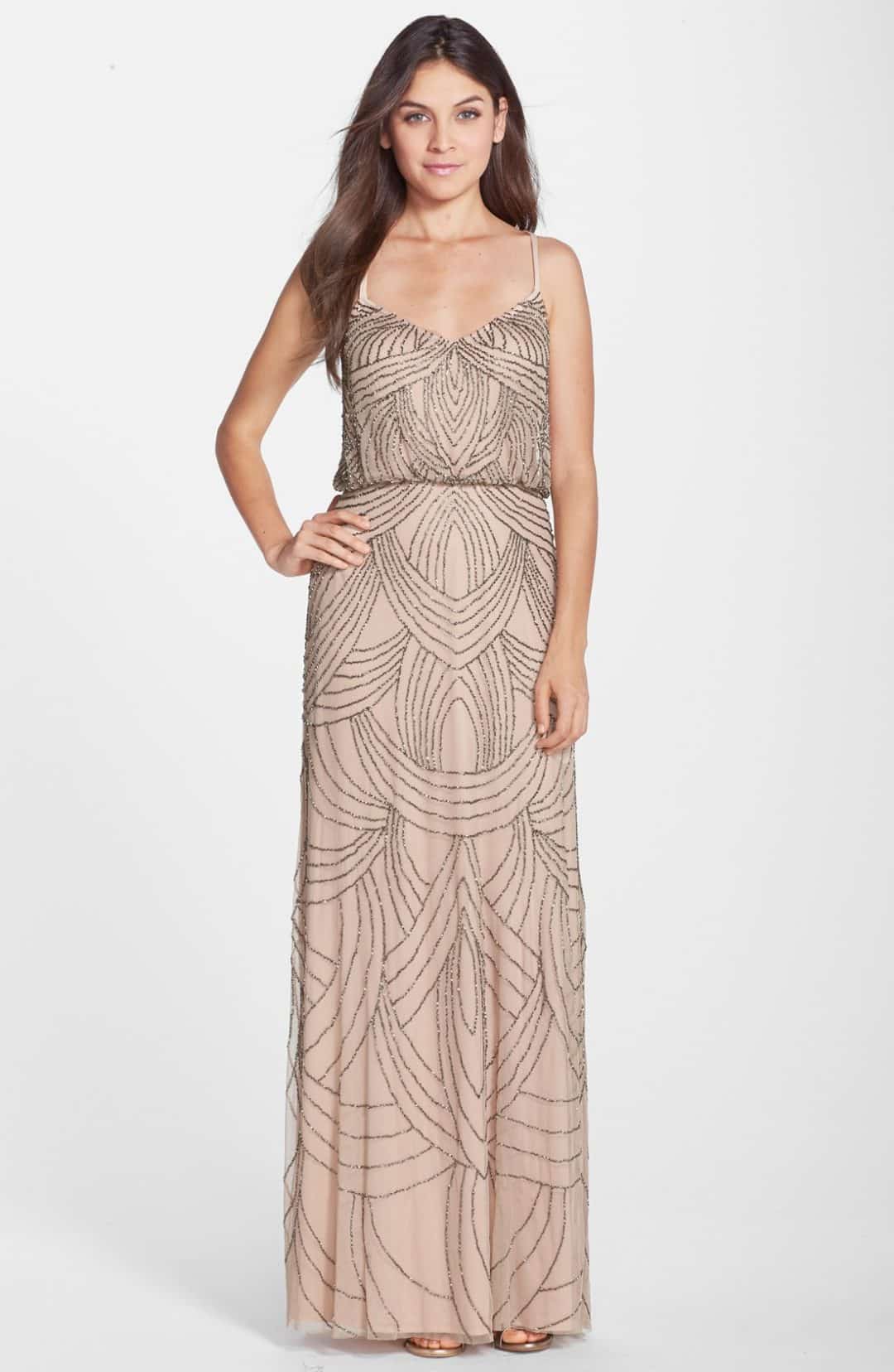 beige dress for bridesmaid