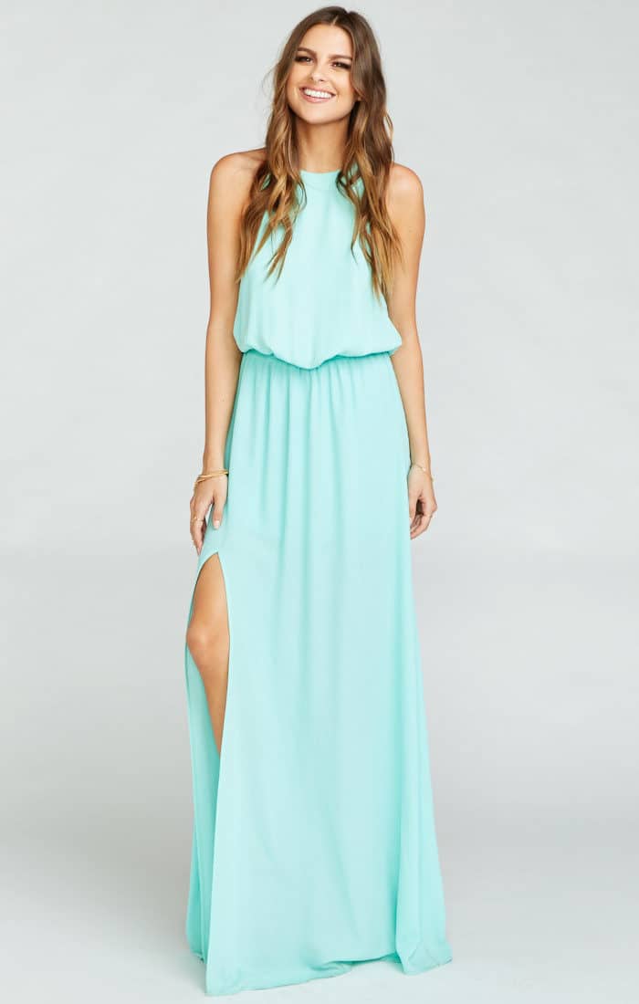 sea glass color bridesmaid dresses