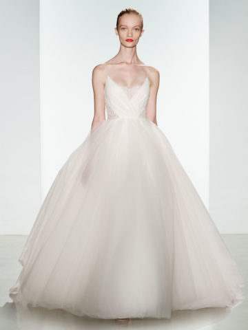 Penny by Christos Bridal | A designer wedding dress with tulle ballgown skirt