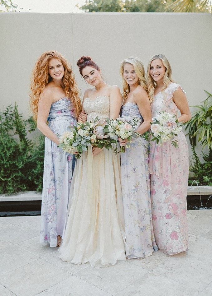 Mix and Match Floral Bridesmaids by PPS Couture | Kelly Sauer Photography