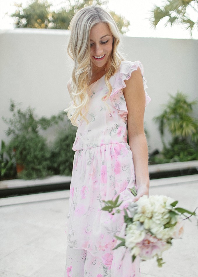 Soft pink floral dress by PPS Couture | Kelly Sauer Photography