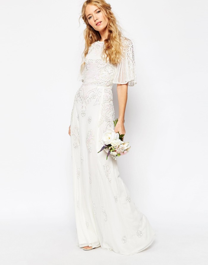 Flutter Sleeve Wedding Dress Under 300 dollars