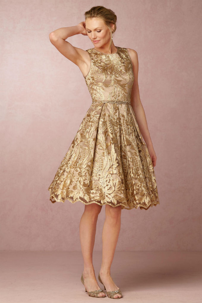 Gold evening dresses for weddings