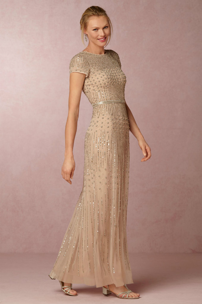 Gold beaded Mother of the Bride or Groom Gown | Berkley Dress from BHLDN