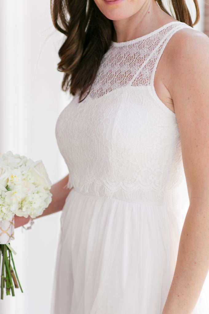 Affordable wedding dress with a lace top | ModCloth's new wedding collection | Photo by Brittney Kreider