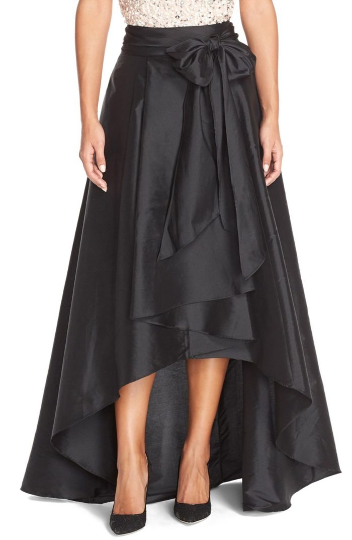 Black hi low formal ballgown skirt | Adrianna Papell