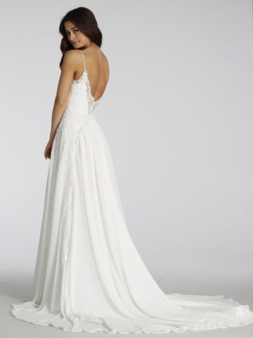 Low back wedding dress with spaghetti straps | Back detail Ti Adora Style 7654