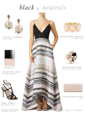 Black and Neutral Wedding Guest Outfit